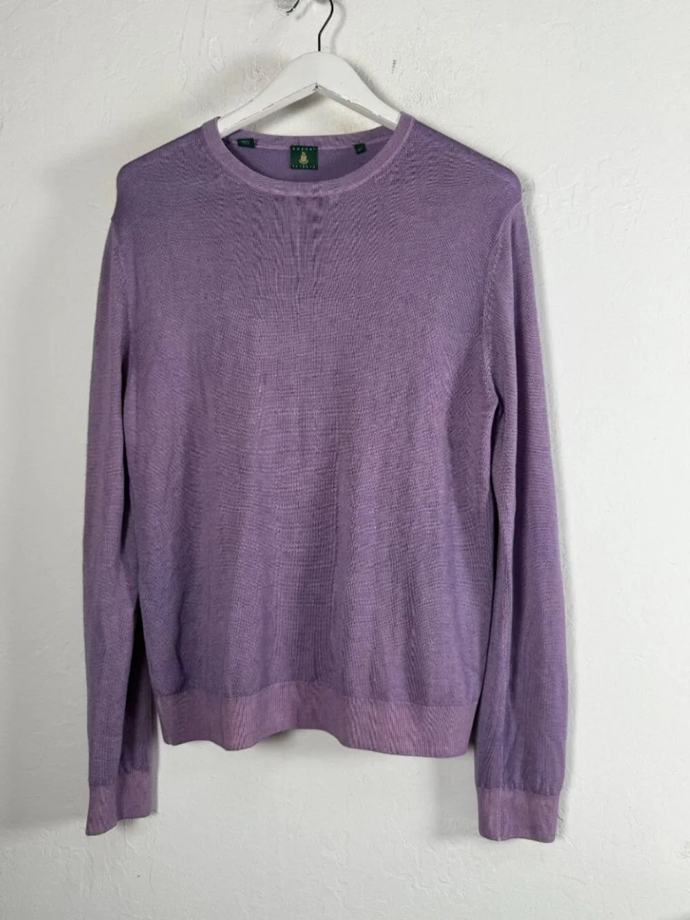 Robert Talbott Mens Sweater Purple Crewneck Merino Wool Cashmere Medium Pullover